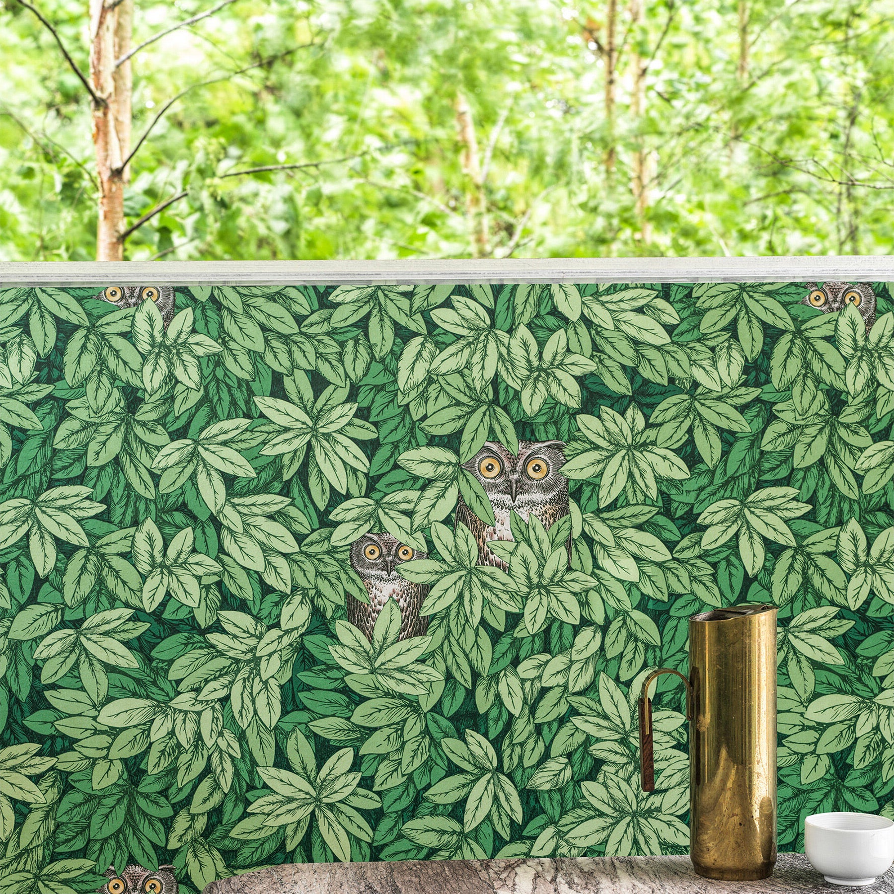 Cole & Son x Fornasetti 'Foglie e Civette' Wallpaper