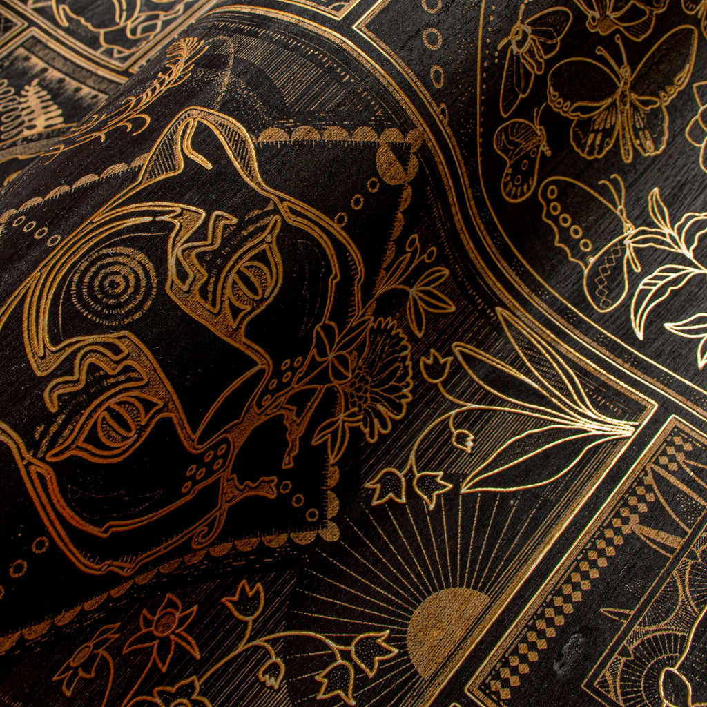 Arte x Moooi Wallcovering 'Golden Tiger' Wallpaper MO4040 Ebony Detail