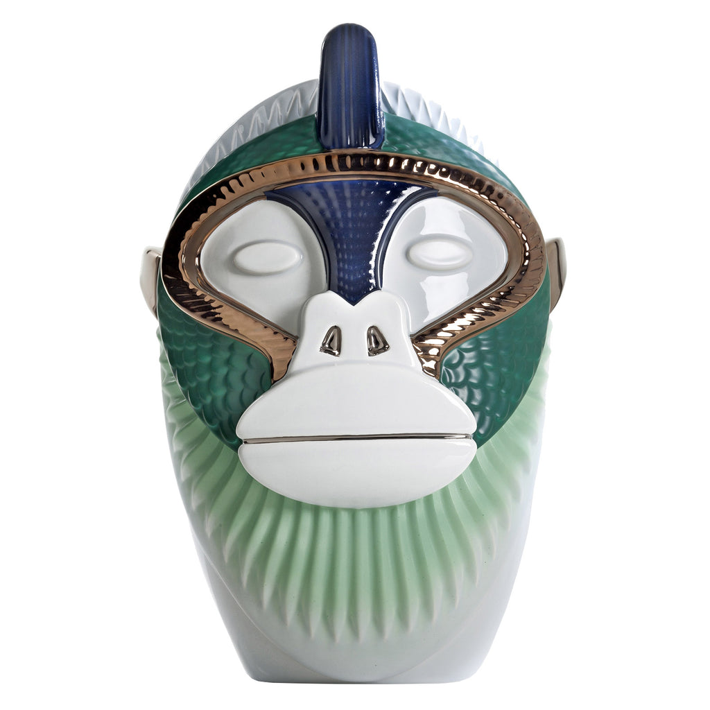Bosa Primates 'Kandti' Vase by Elena Salmistraro Green/Blue/Bronze