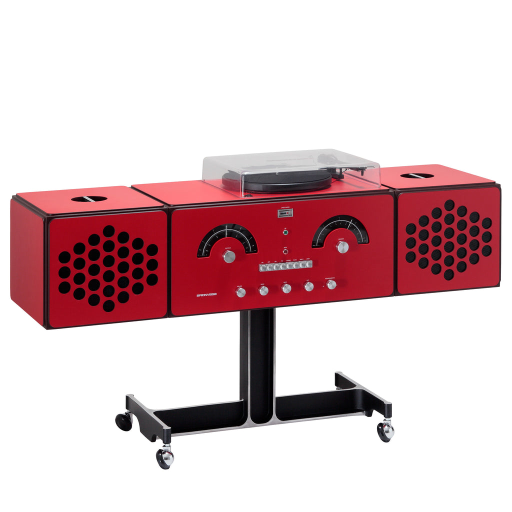 Brionvega 'Radiofonografo' RR226 Fo-St Red Record Player Side