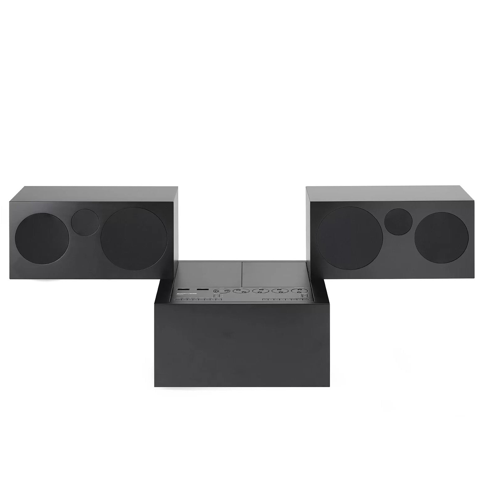 Brionvega 'Totem' RR231 Stereo & Record Player by Mario Bellini - Black Front