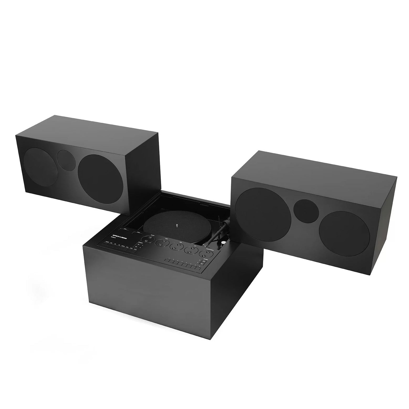 Brionvega 'Totem' RR231 Stereo & Record Player by Mario Bellini - Black Angle