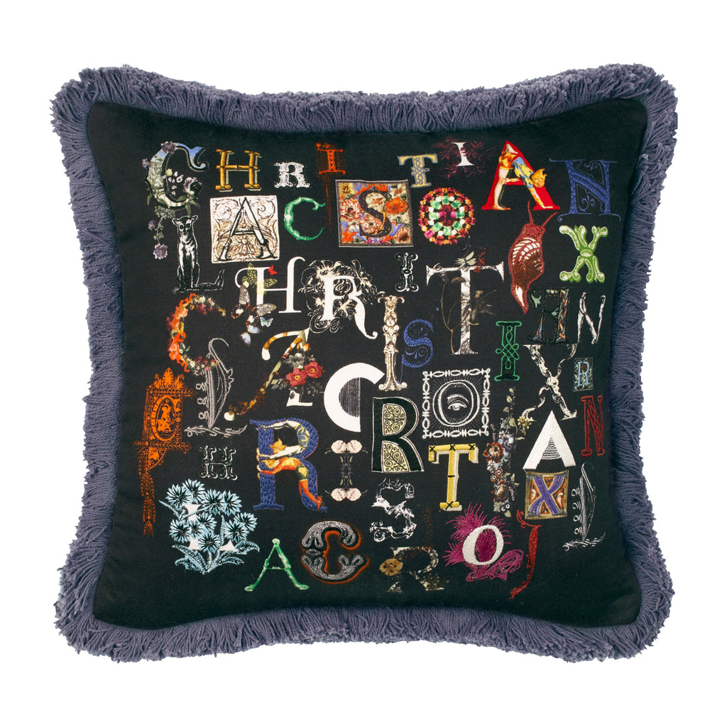 Christian Lacroix 'Do You Speak Lacroix?' Multicolore Cushion Front