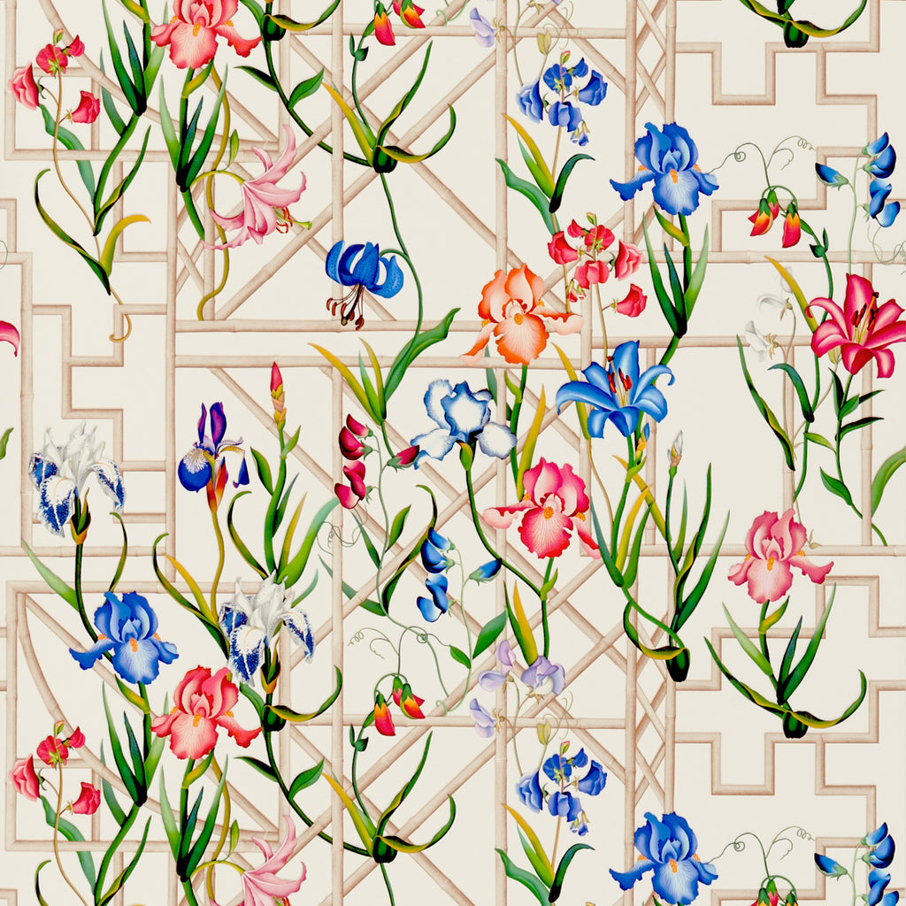 Christian Lacroix 'Fretwork Garden' Wallpaper Azur (PCL7045/01)