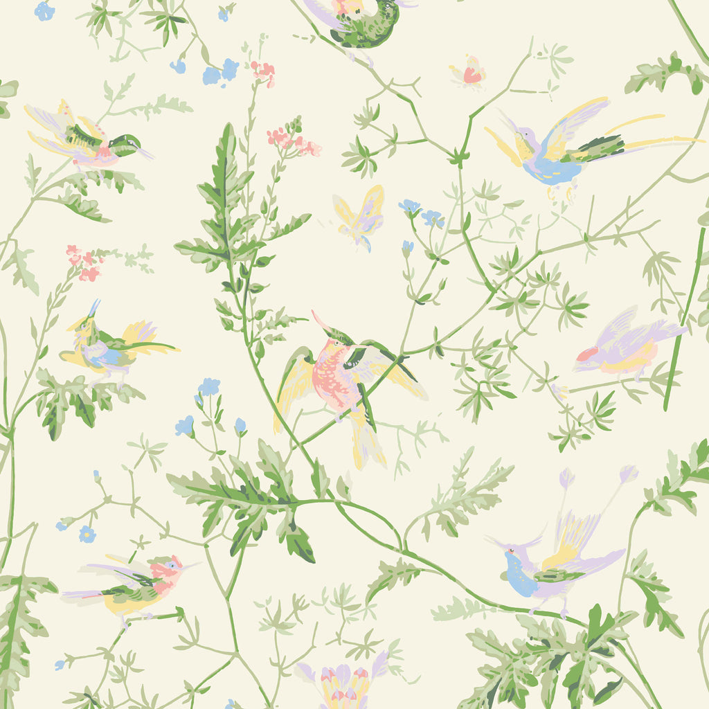 Cole & Son 'Hummingbirds' Silk Fabric F111/1002