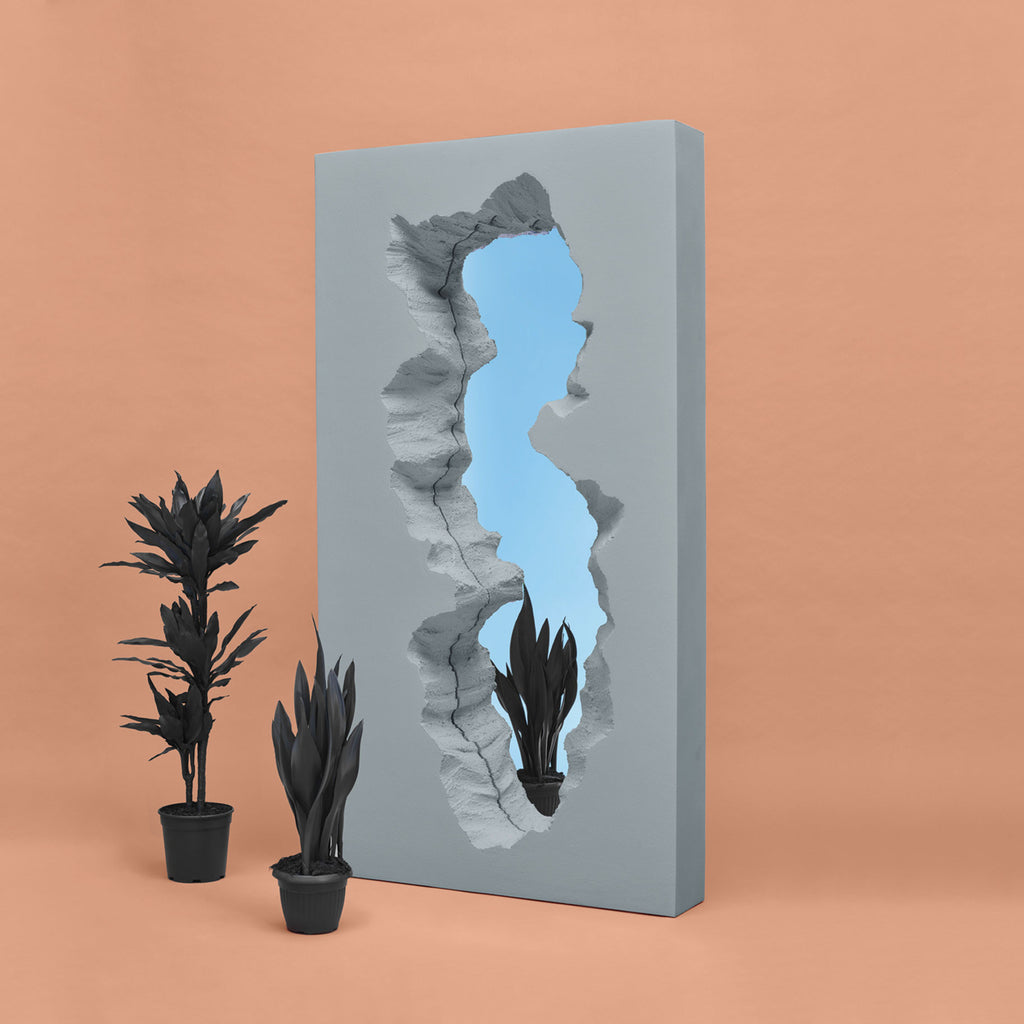 Gufram 'Broken Mirror' by Snarkitecture Grey With Flowers