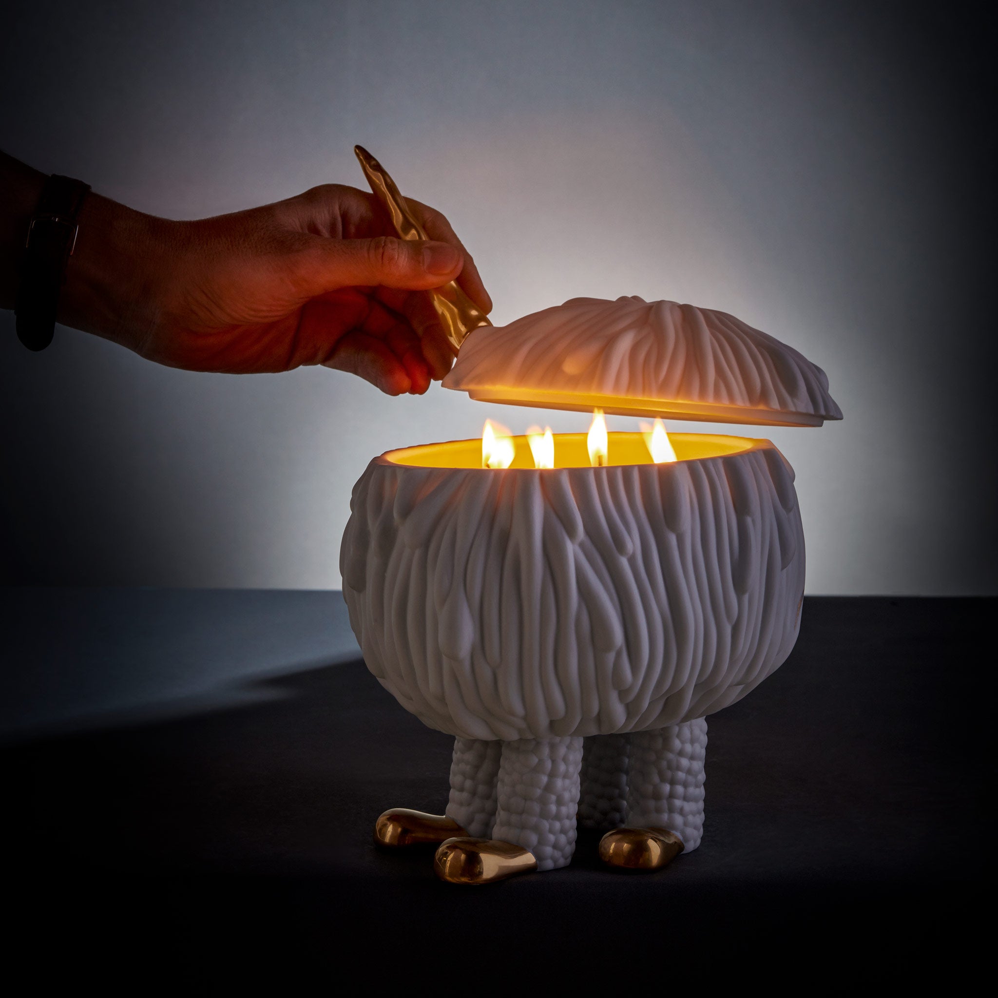 L'Objet x Haas Brothers 'Mojave Unicorn' 4-Wick Candle Lit