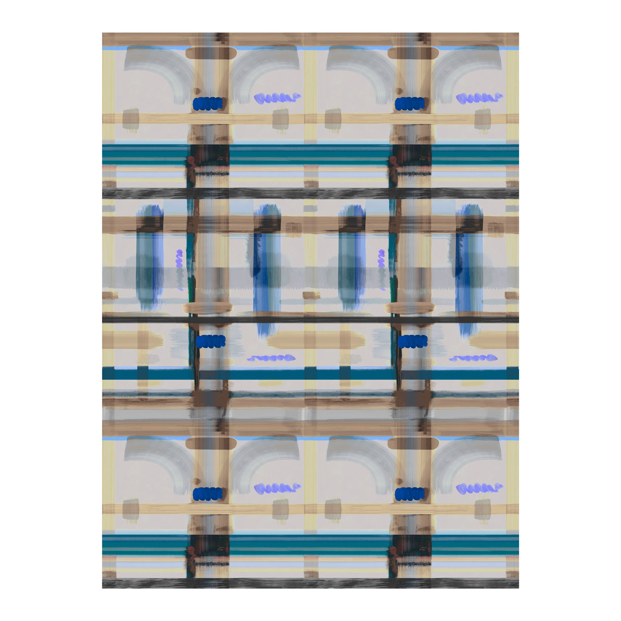 Moooi Carpets 'Corinthian Check' Rectangular Rug by Kit Miles - Cobalt 300 x 400cm