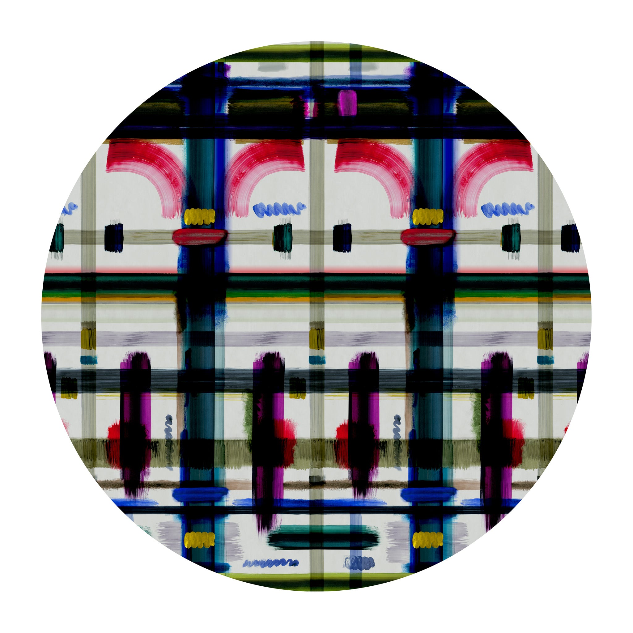 Moooi Carpets 'Corinthian Check' Round Rug by Kit Miles - Jewel 350cm