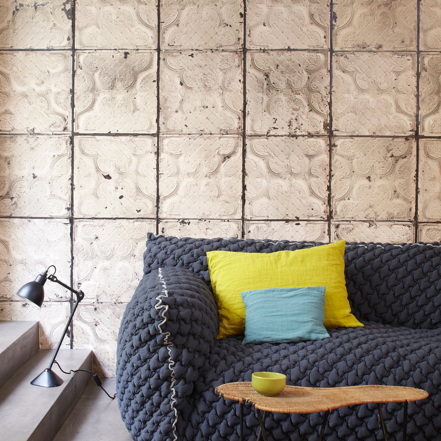 NLXL Brooklyn Tins Wallpaper by Merci - TIN-03 Roomset