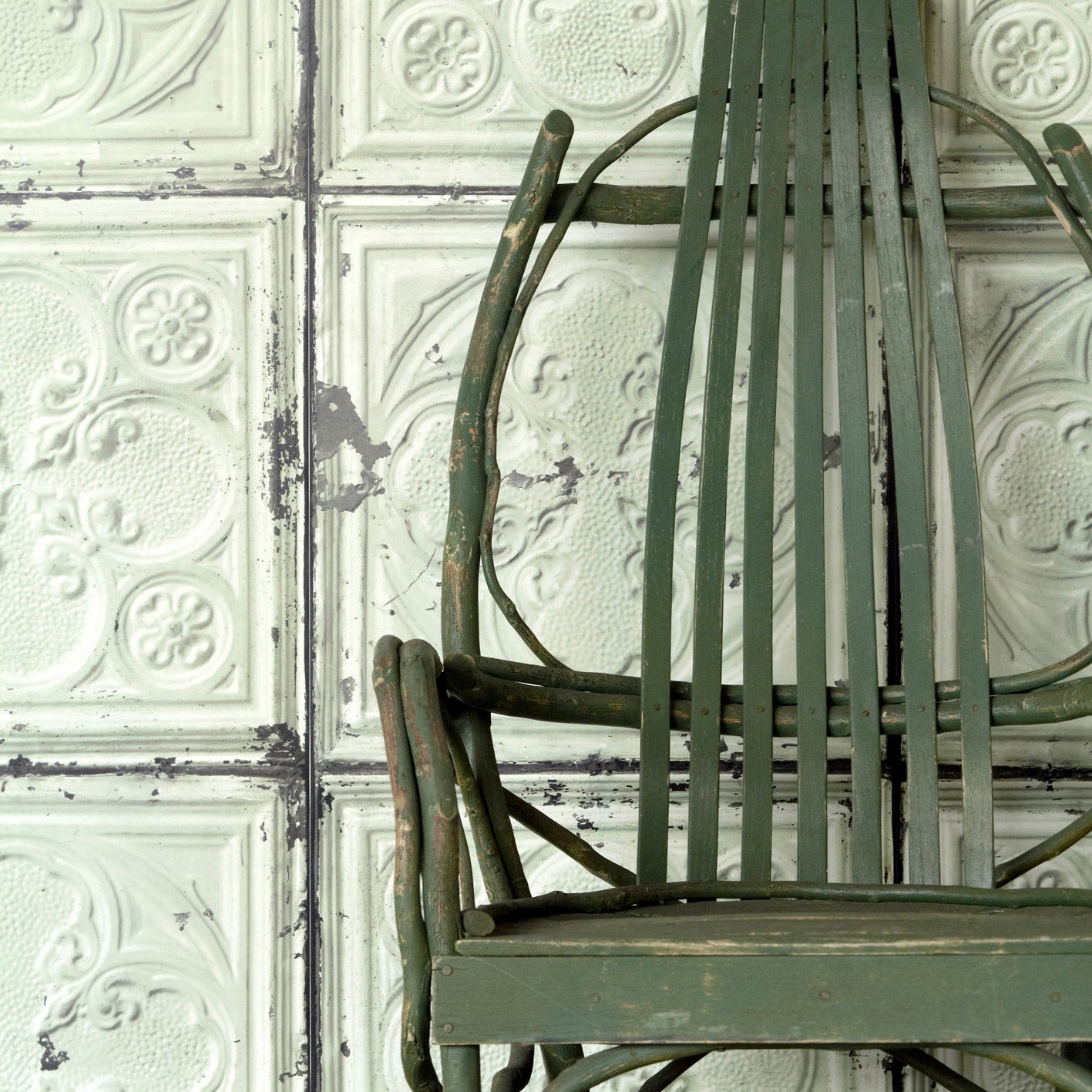 NLXL Brooklyn Tins Wallpaper by Merci - TIN-05 Roomset Close Up