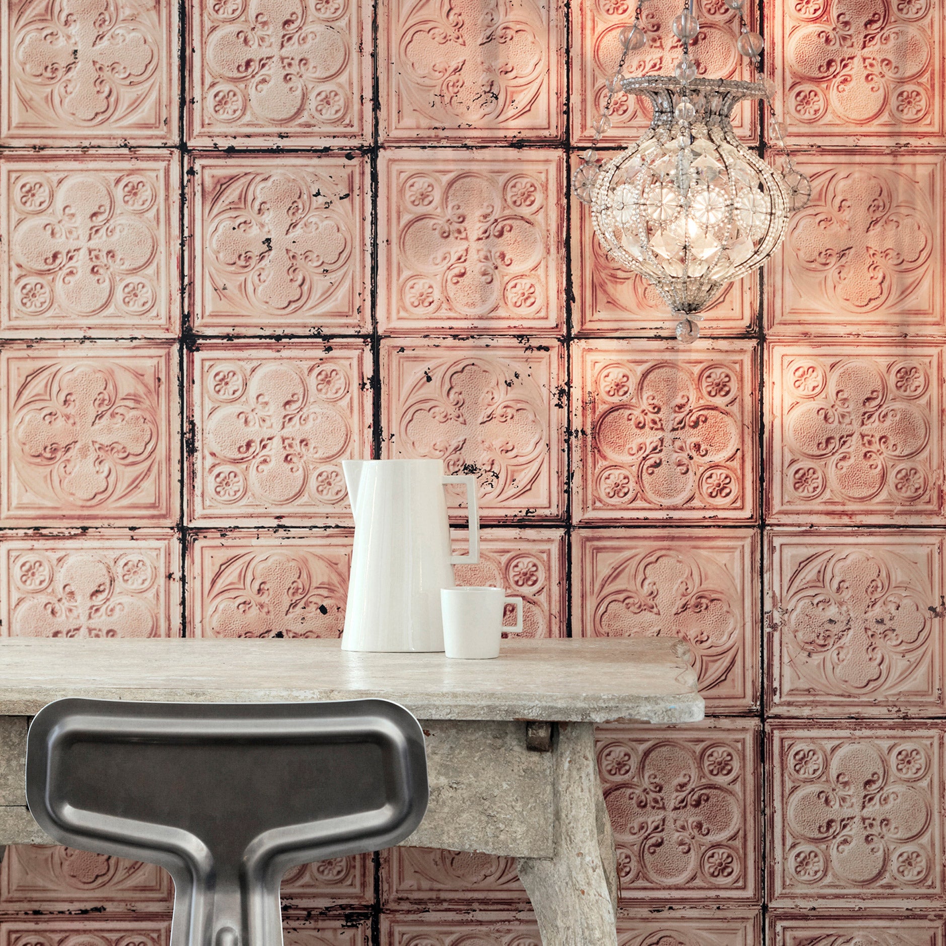 NLXL Brooklyn Tins Wallpaper by Merci - TIN-06 Roomset