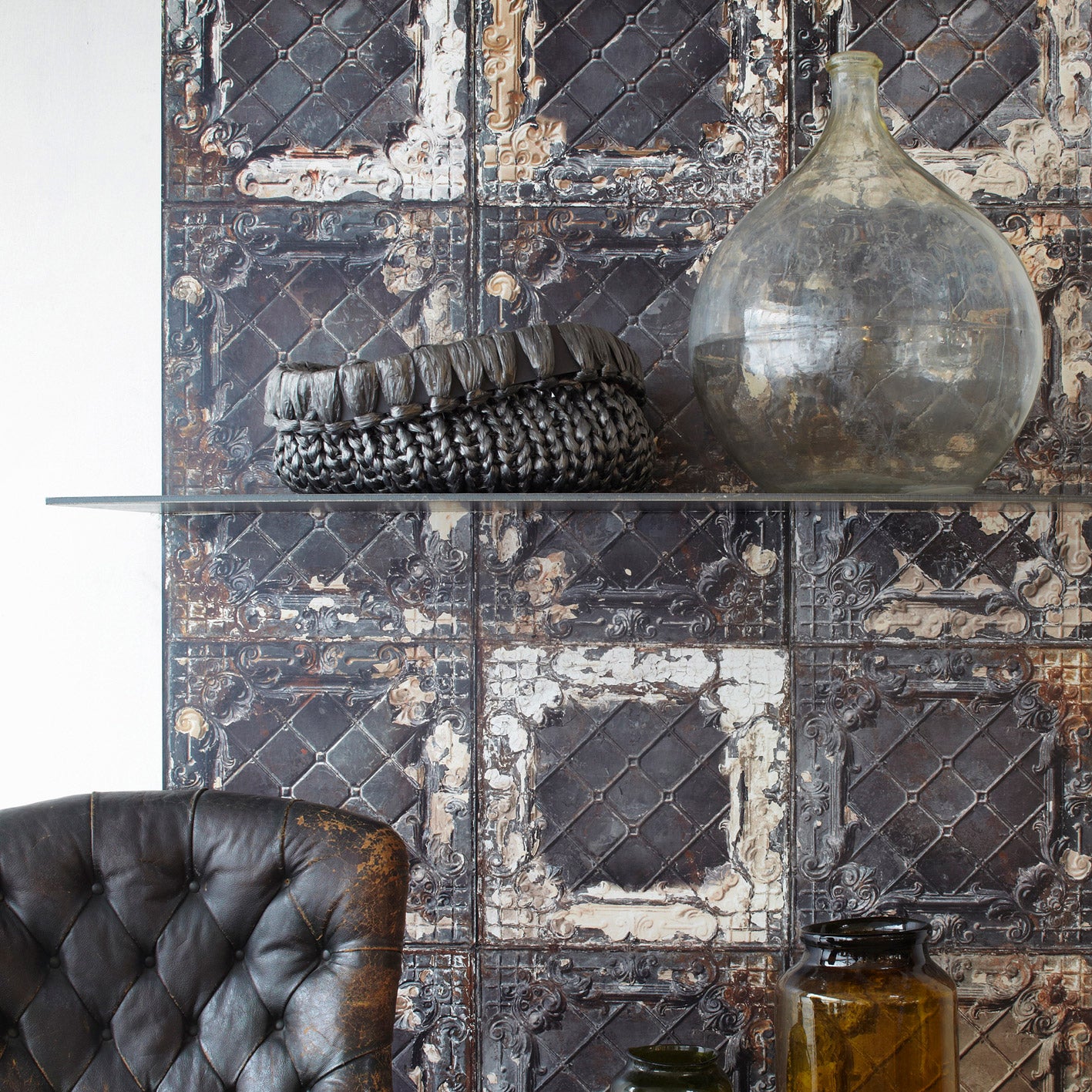 NLXL Brooklyn Tins Wallpaper by Merci - TIN-07 Roomset