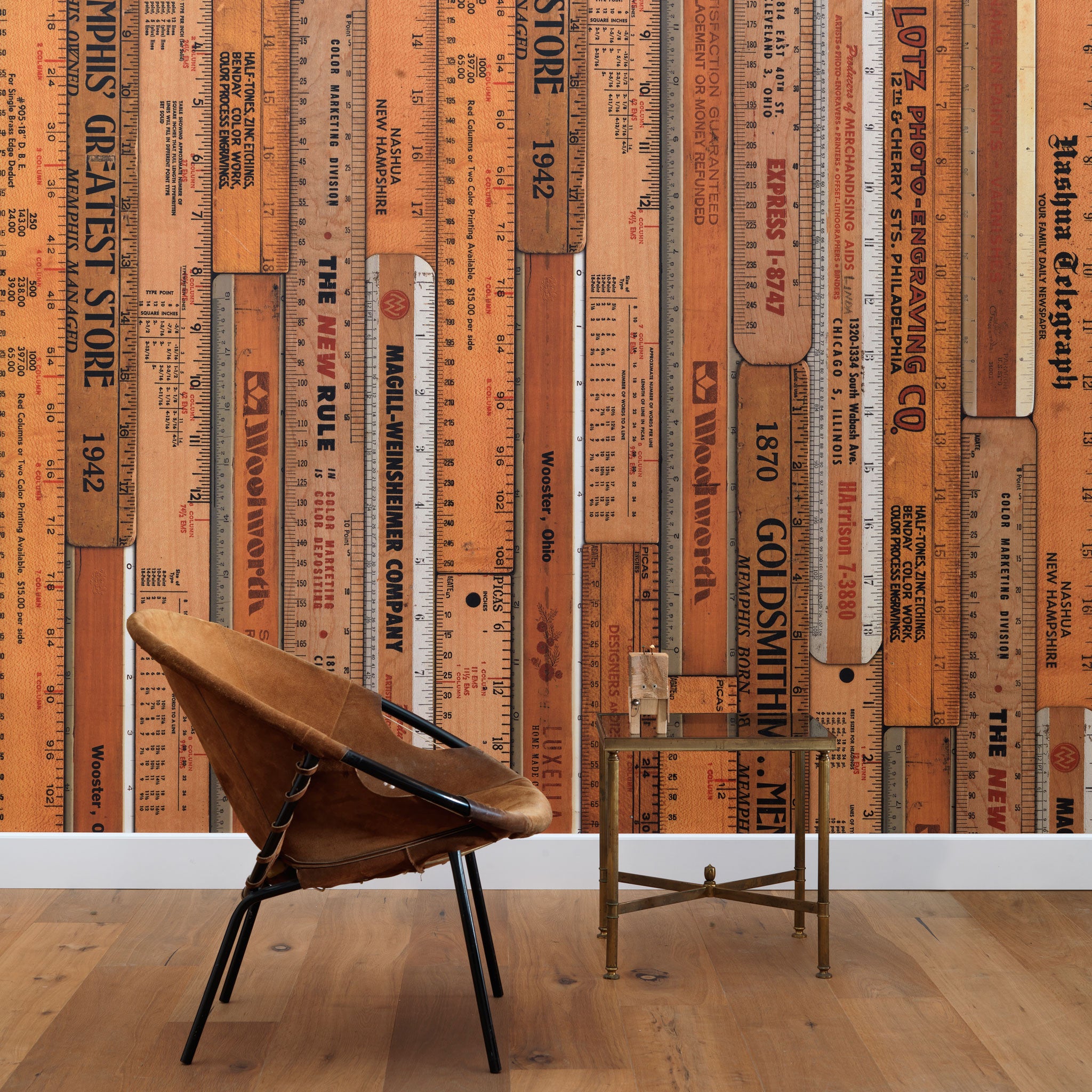 Printed Rulers Wallpaper Large