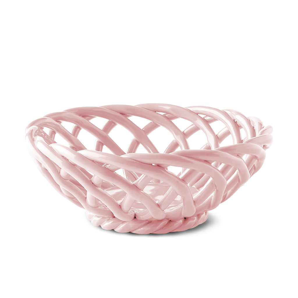 Octaevo 'Sicilia' Ceramic Basket - Small Pink