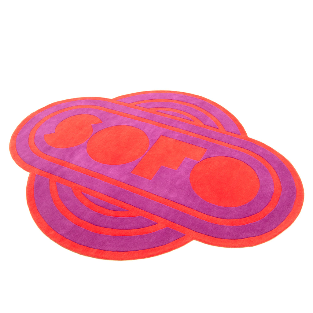 Poltronova Tappeto 'Sofo' Rug - Pink/Orange Angled View