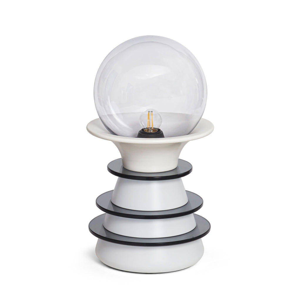 Scapin Collezioni 'Catodo Table' Lamp by Elena Salmistraro - Light Grey Clear