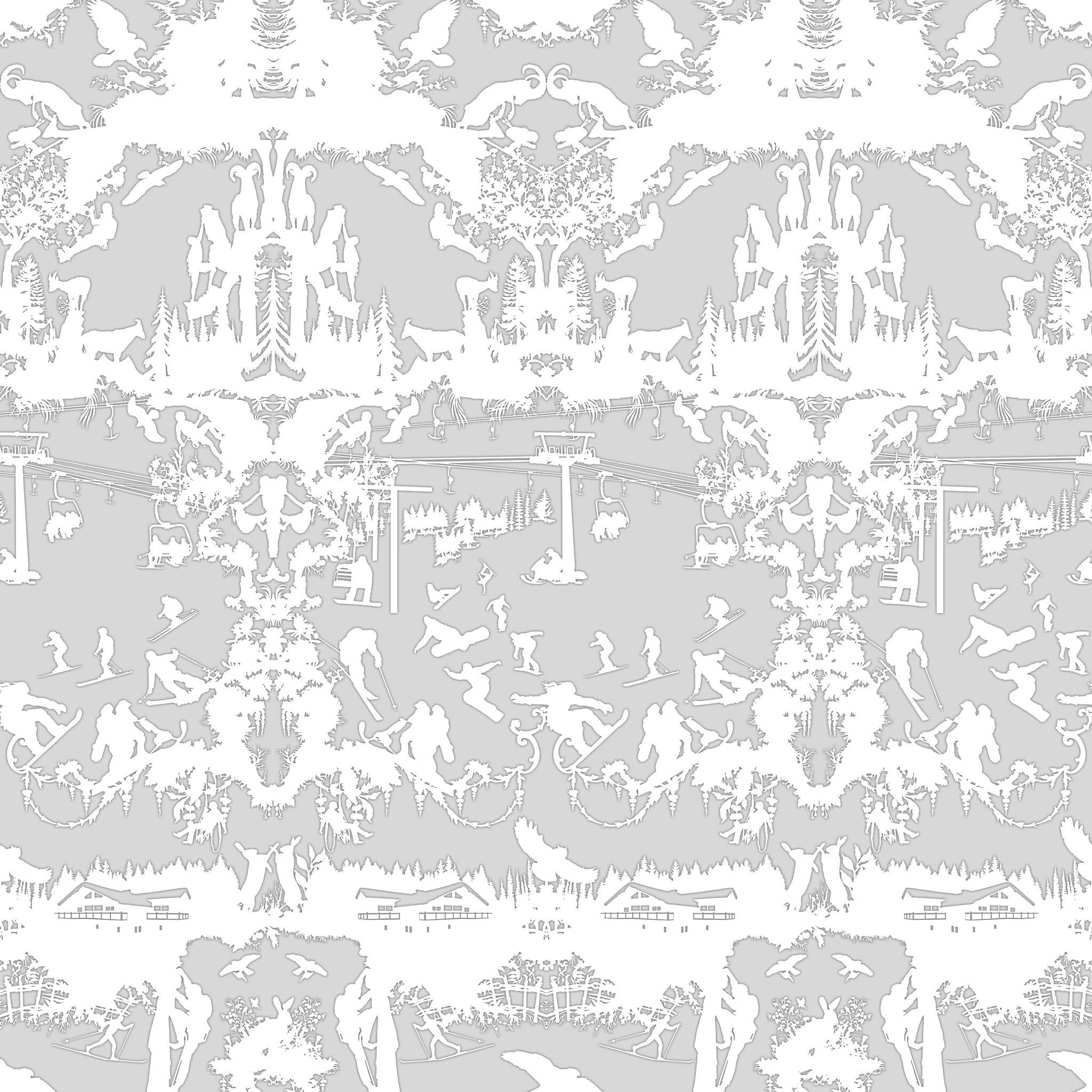 Timorous Beasties 'Alpine Toile' Wallpaper Grey