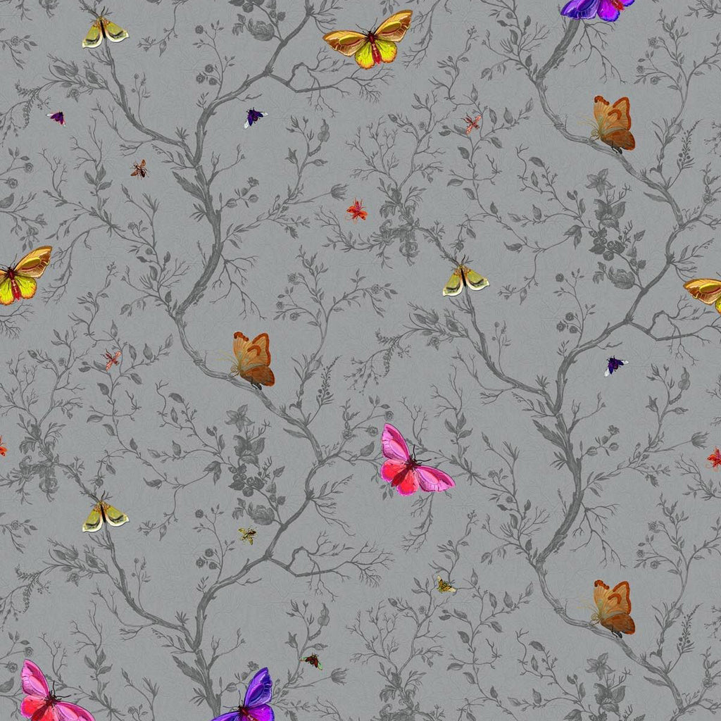 Timorous Beasties 'Butterflies' Wallpaper Grey