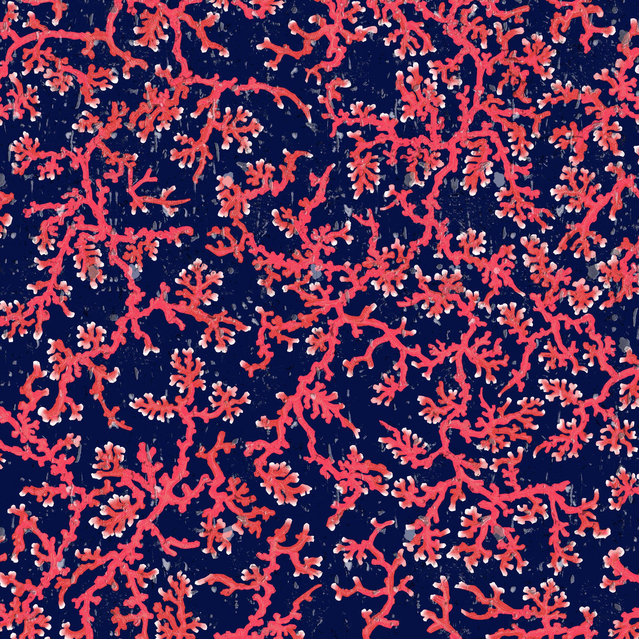 Timorous Beasties 'Coral Cork' Wallpaper Navy Blue