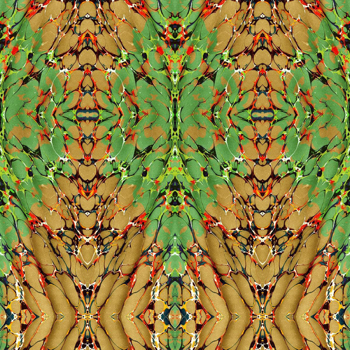 Timorous Beasties 'Ex Libris' Wallpaper Grass on Gold