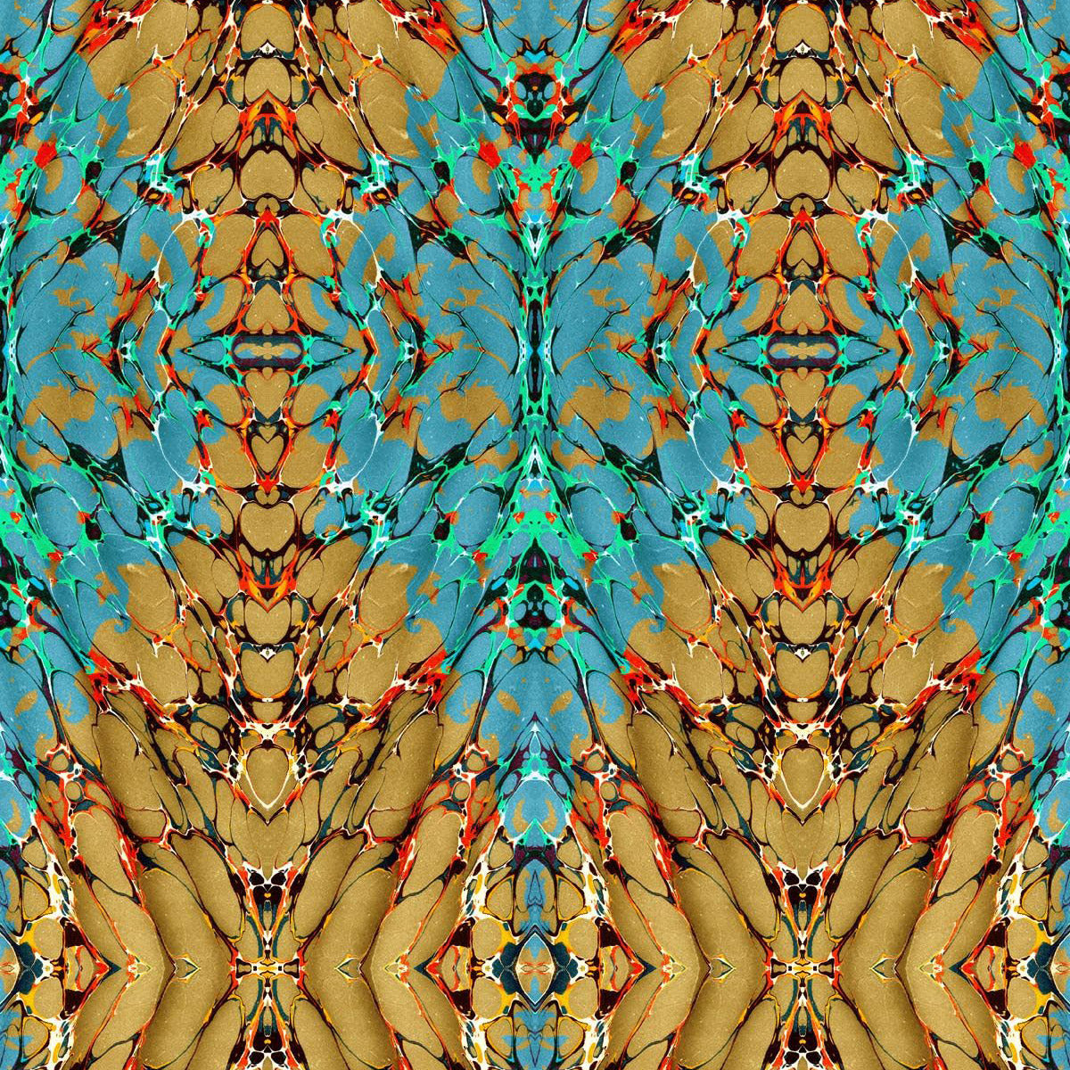 Timorous Beasties 'Ex Libris' Wallpaper Jasper on Gold