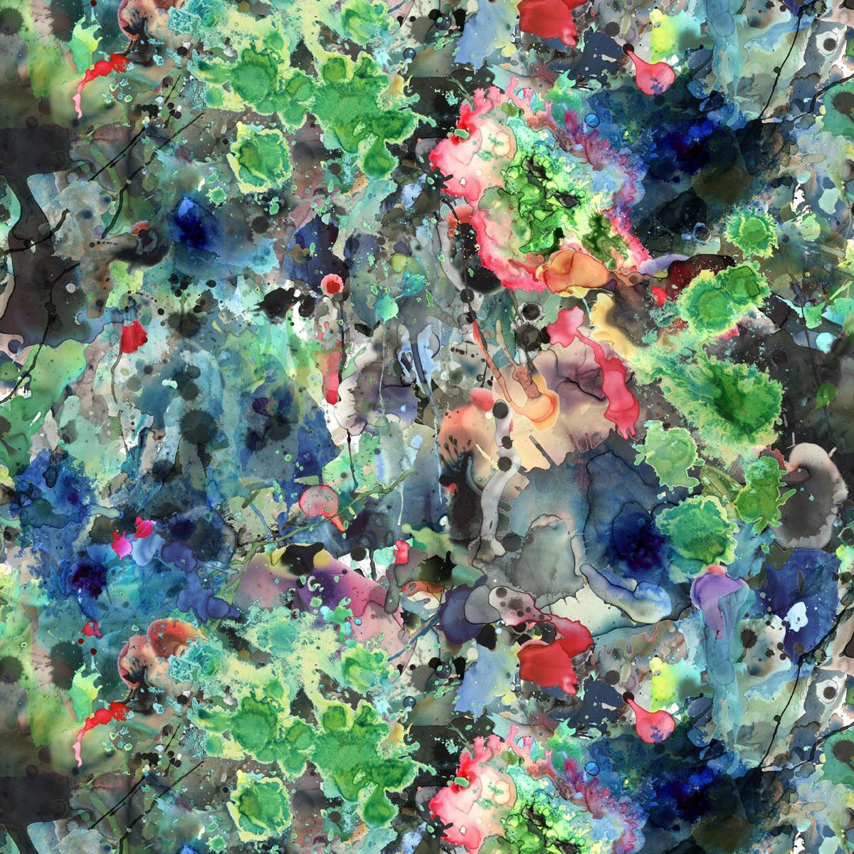 Timorous Beasties Kaleido Splatt Allover Fabric Flat