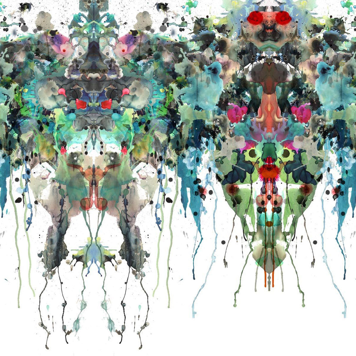 Timorous Beasties Kaleido Splatt Railroad Fabric Flat