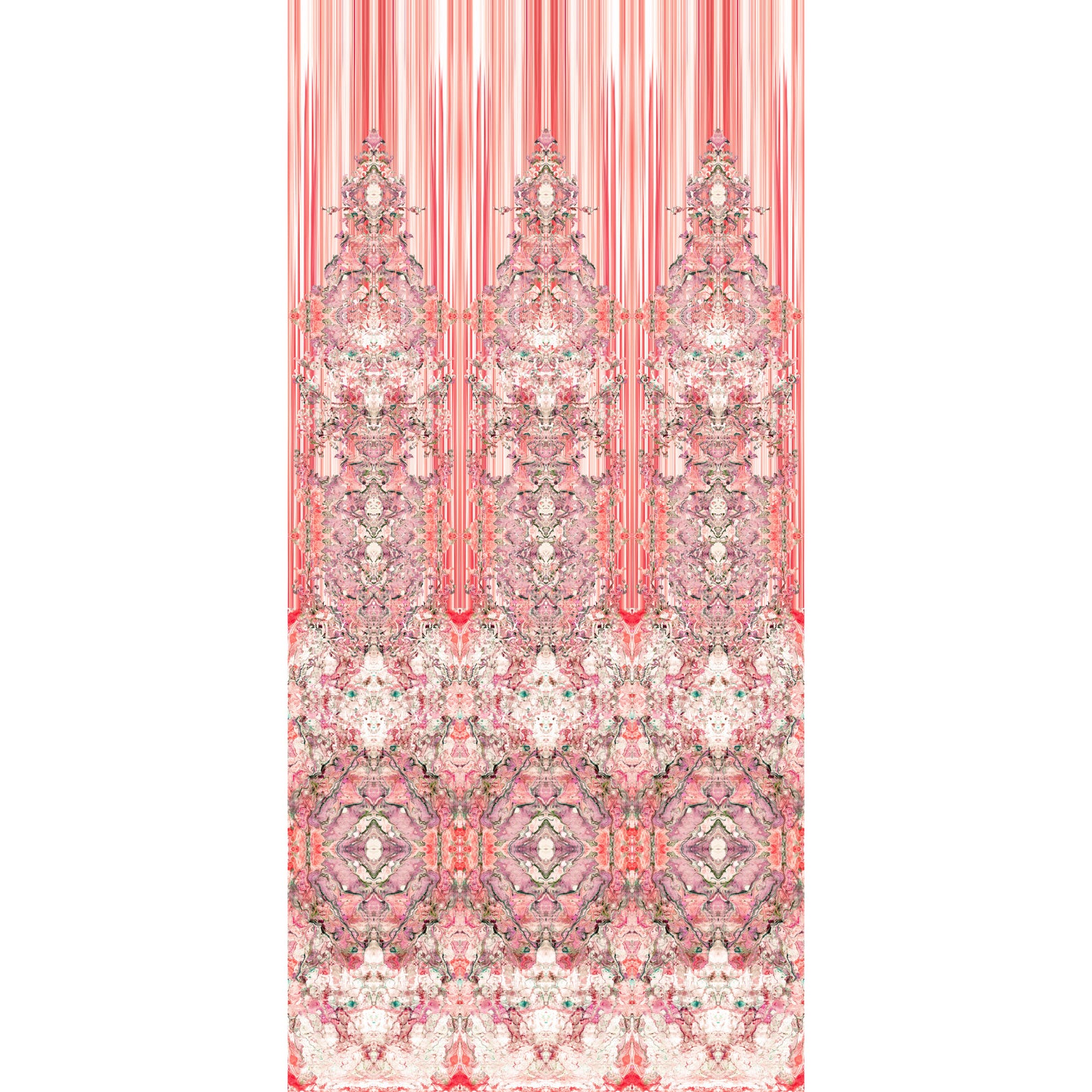 Timorous Beasties 'Marble Damask' Wallpaper Panel Reds