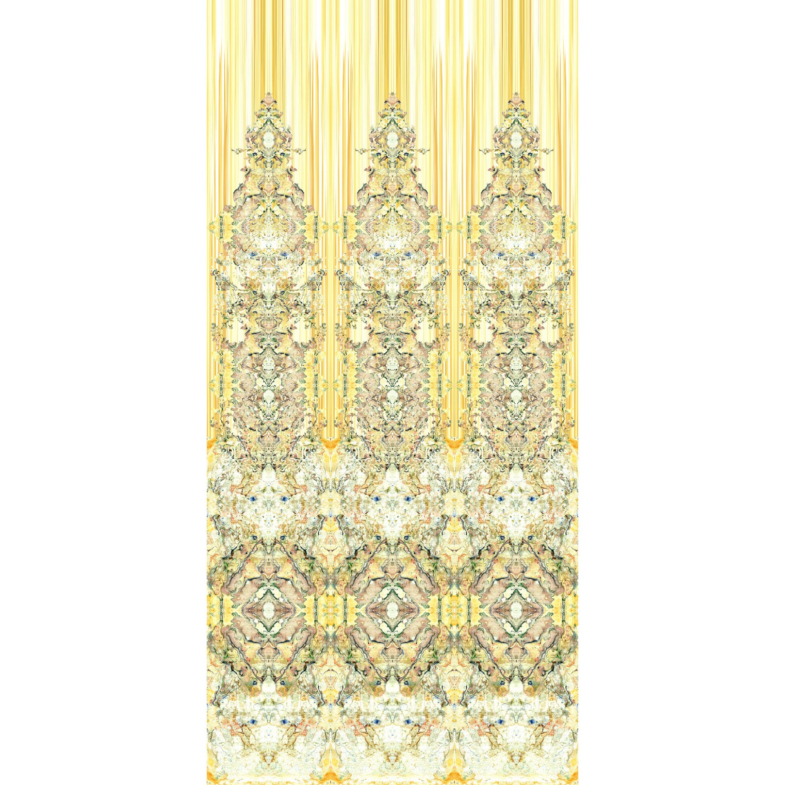 Timorous Beasties 'Marble Damask' Wallpaper Panel Yellows