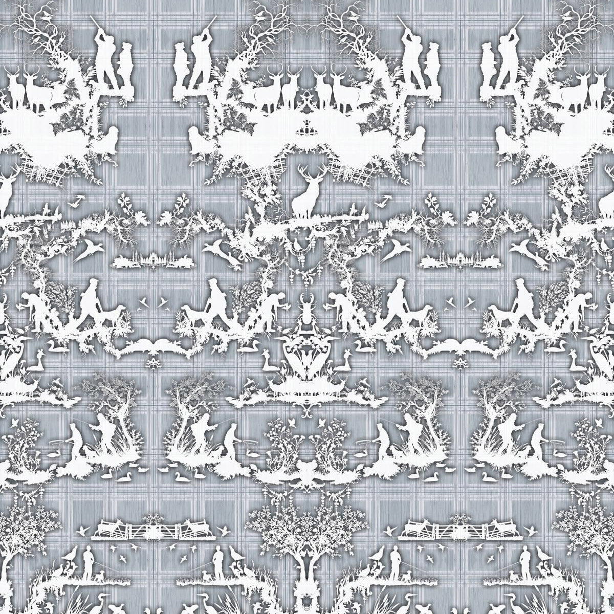 Timorous Beasties 'Open Season' Wallpaper Blue