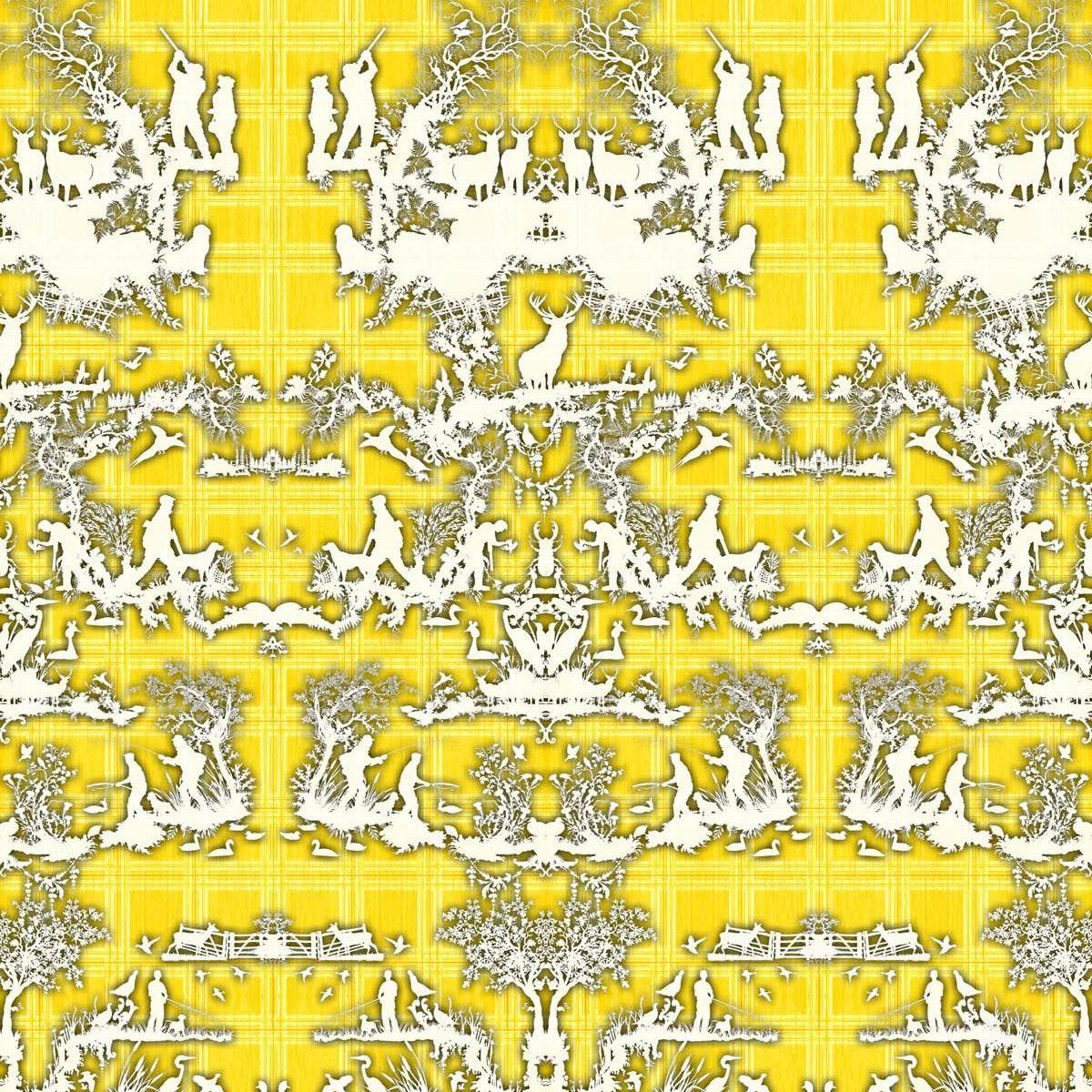 Timorous Beasties 'Open Season' Wallpaper Yellow