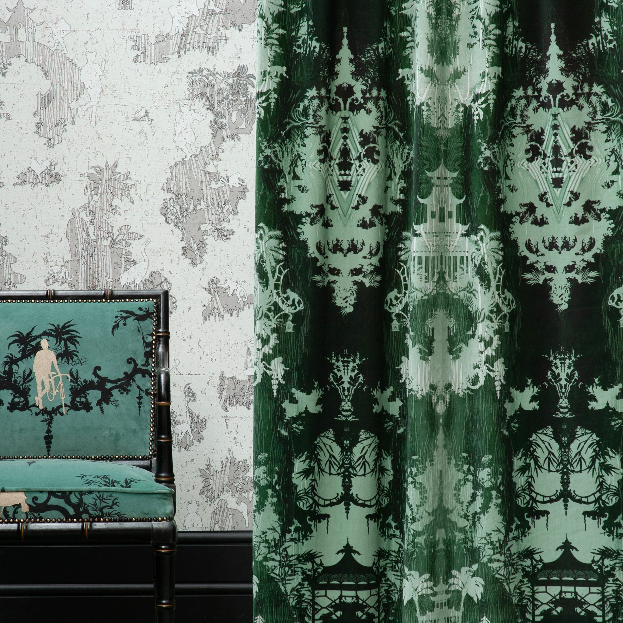 Timorous Beasties Pillement Islands Cork Wallpaper Room Scene
