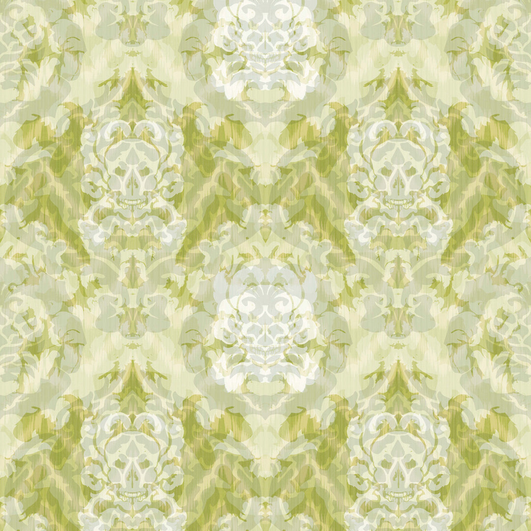 Timorous Beasties 'Skull Damask' Superwide Wallpaper Lime
