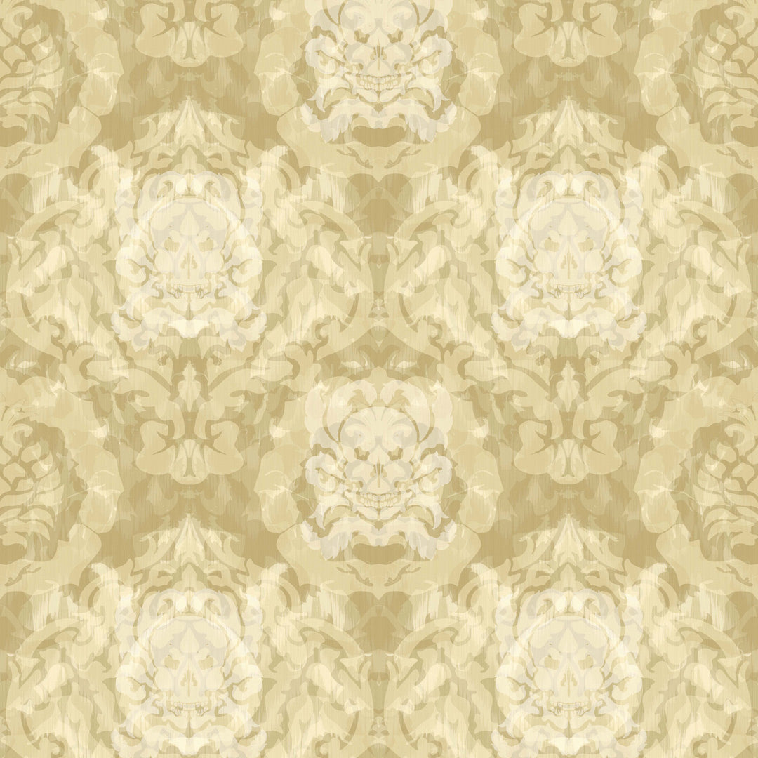Timorous Beasties 'Skull Damask' Superwide Wallpaper Vanilla