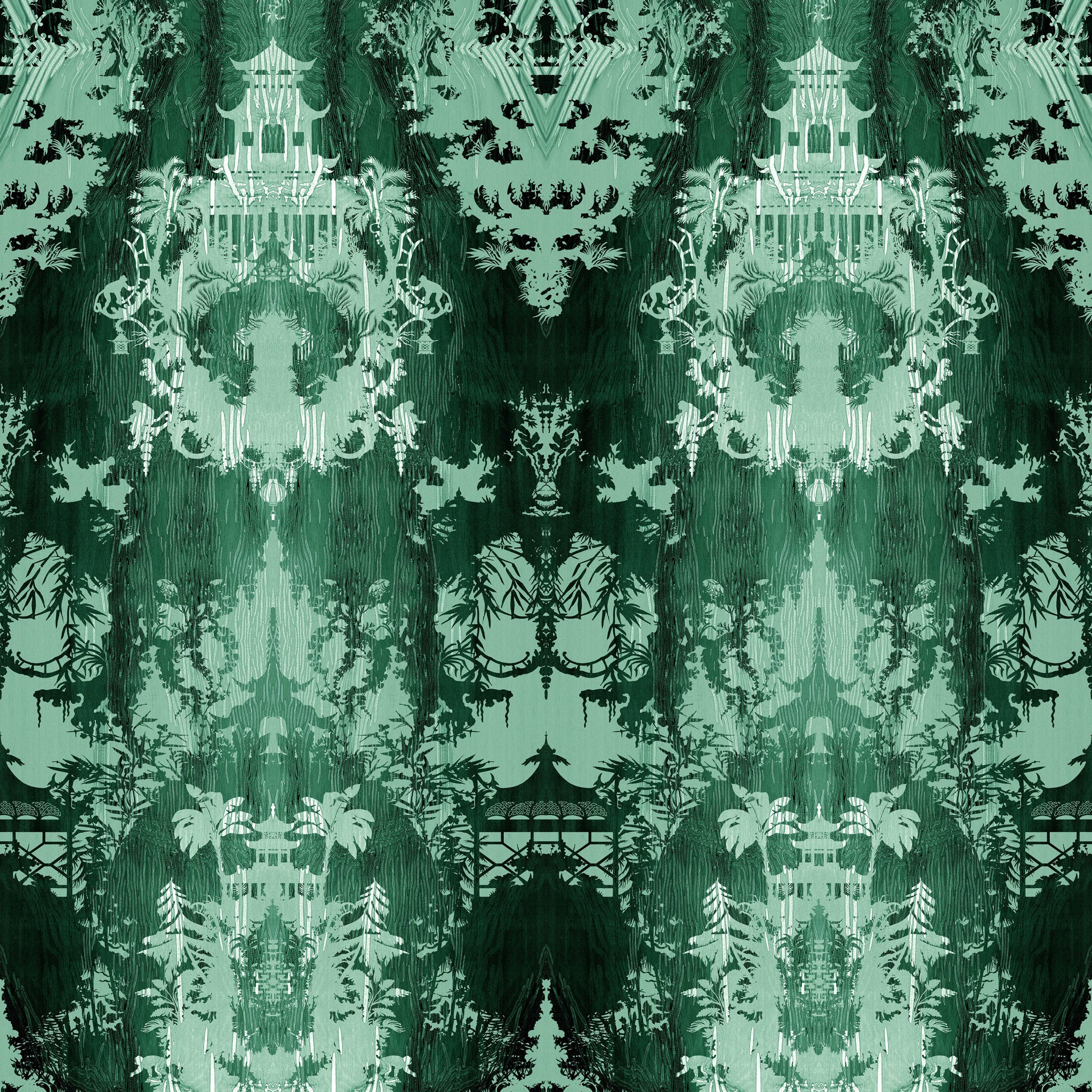 Timorous Beasties 'Temples in the Sky' Cork Wallpaper Mint