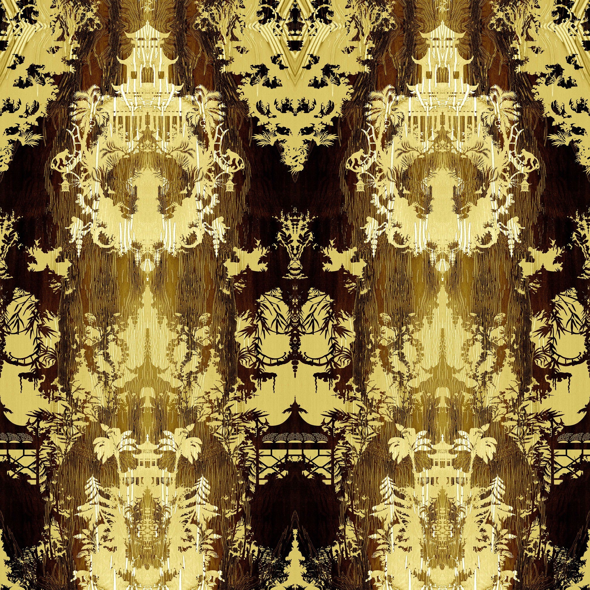 Timorous Beasties 'Temples in the Sky' Cork Wallpaper Yellow