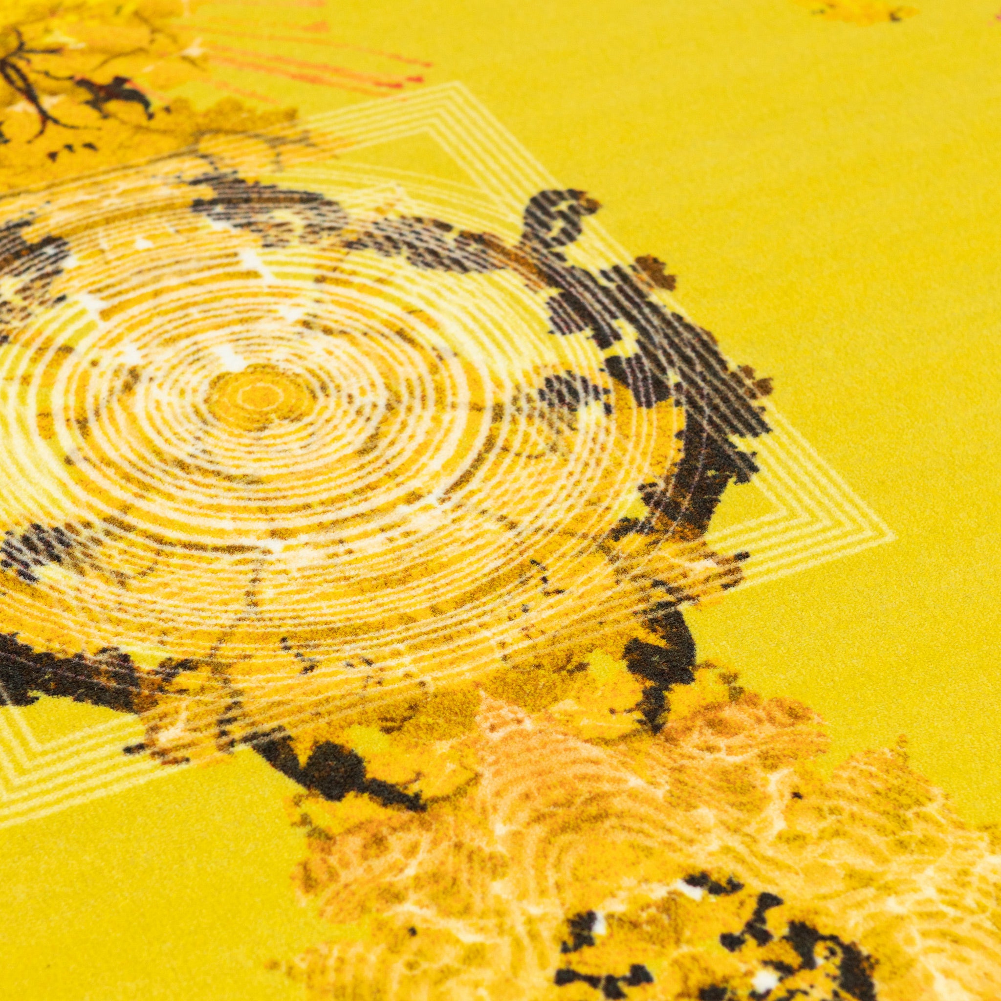 Timorous Beasties 'Totem' Yellow Art Rug Detail 2