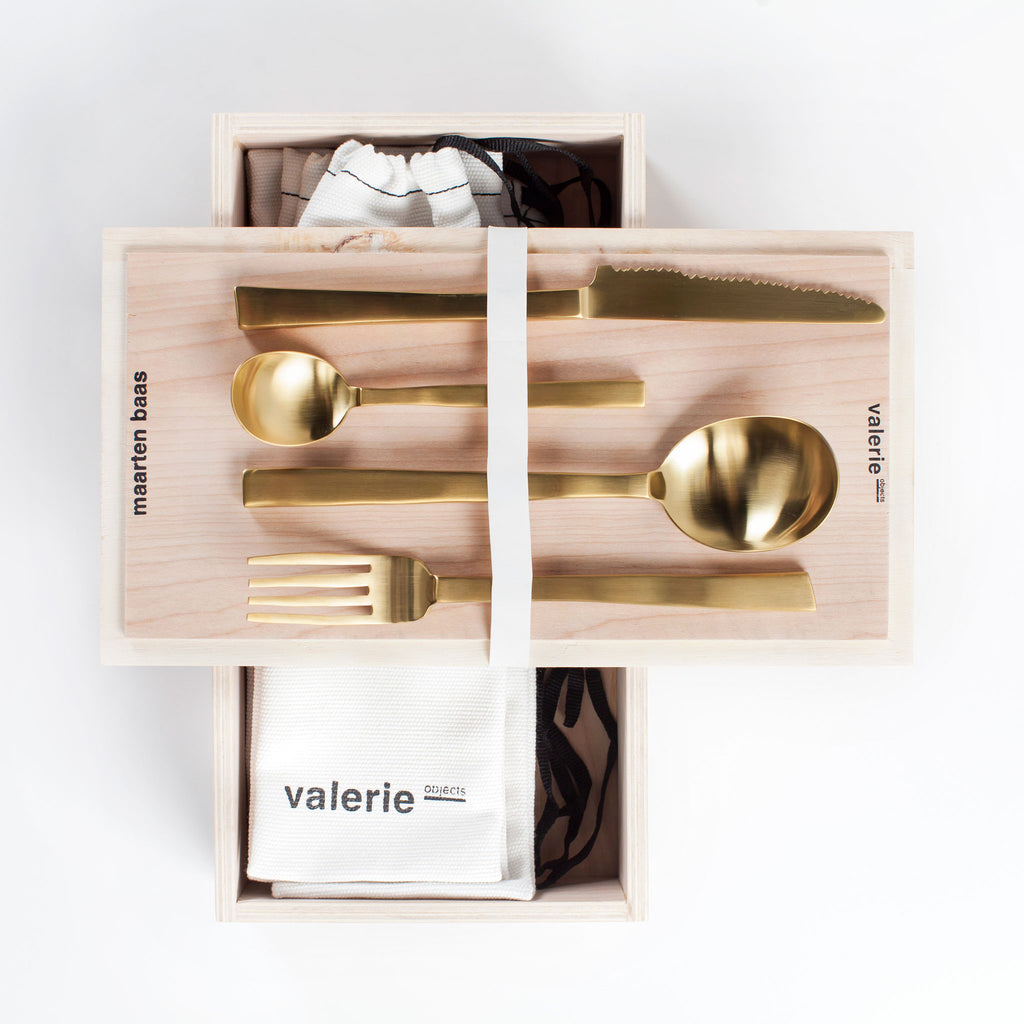 Maarten Baas Cutlery Brass Set with Gift Box