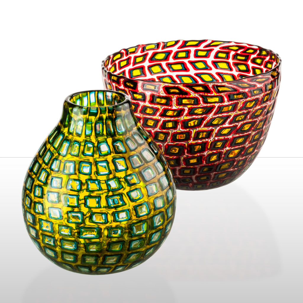 Venini Murrine Romane Vase by Carlo Scarpa - Green Group