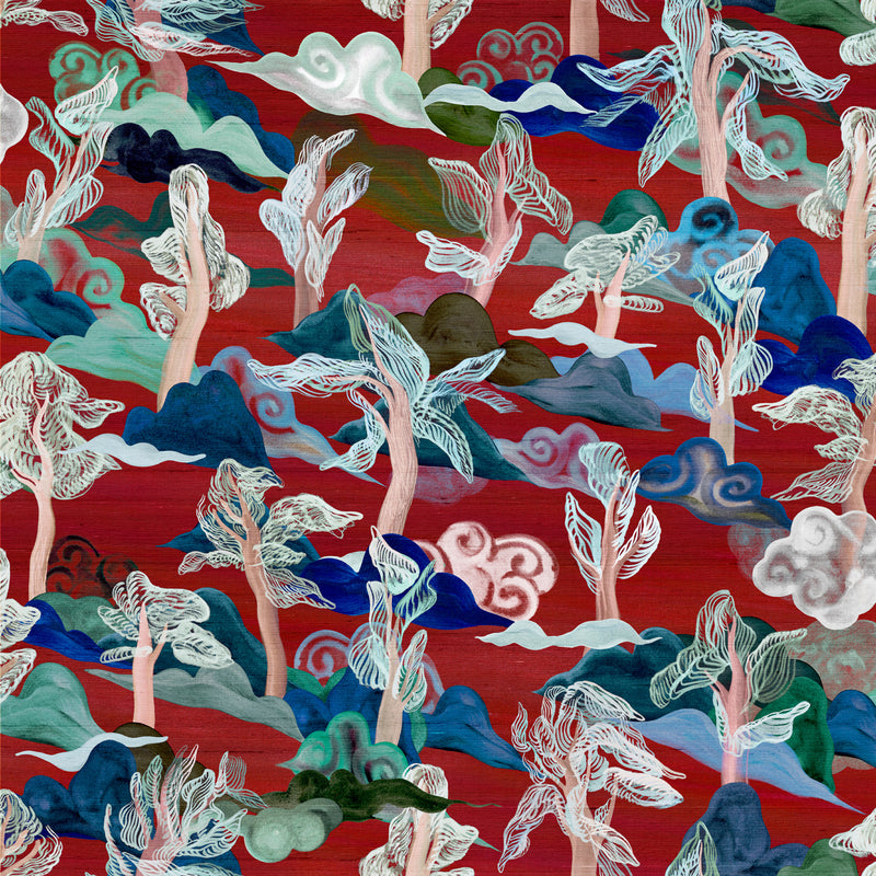Arte 'Saranda' Wallpaper 11540 - Vermilion Trees