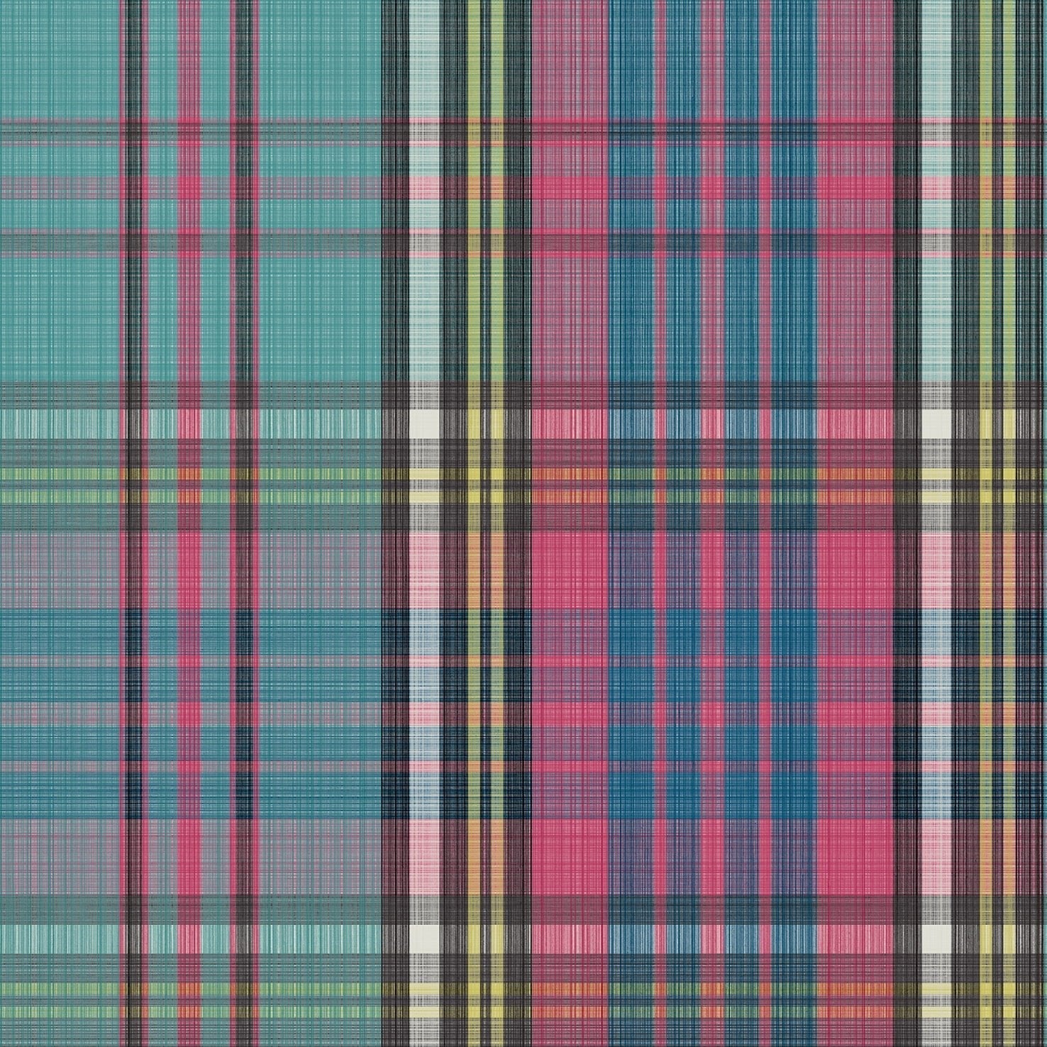 MacAndreas Tartan Wallpaper by Vivienne Westwood - Cyan & Magenta