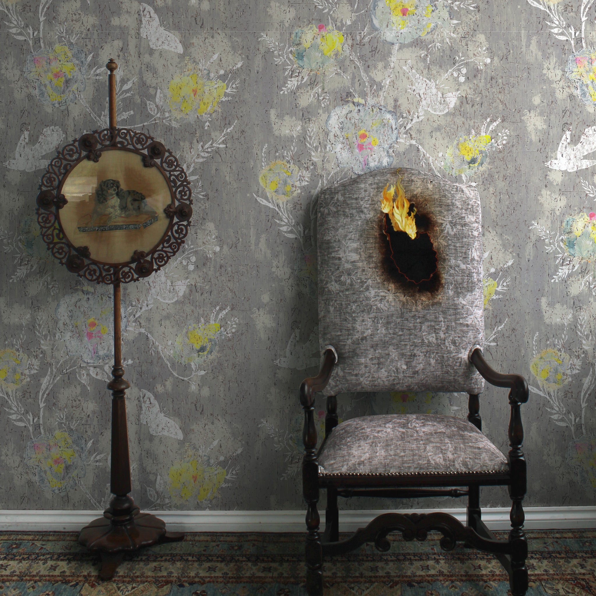 Timorous Beasties 'Nightingale Cork' Wallpaper