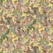 Floral pattern with flowers and leaves on a yellow background