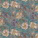 Detailed floral pattern with butterflies on a teal background