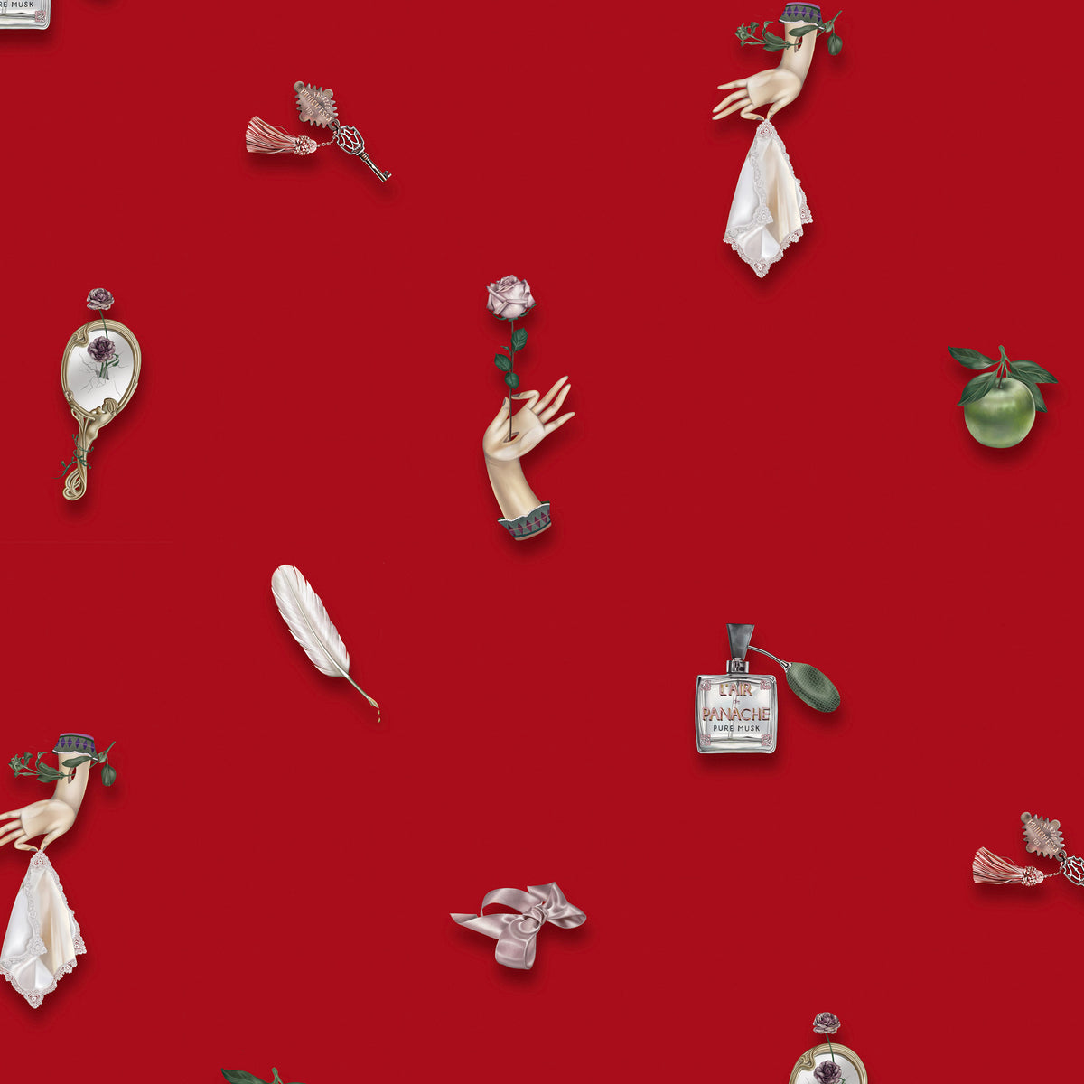 Witch & Watchman 'Belle Epoque' Red Wallpaper – Jane Richards Interiors