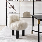 Arflex 'Botolo' Armchair High White Fur Black Legs