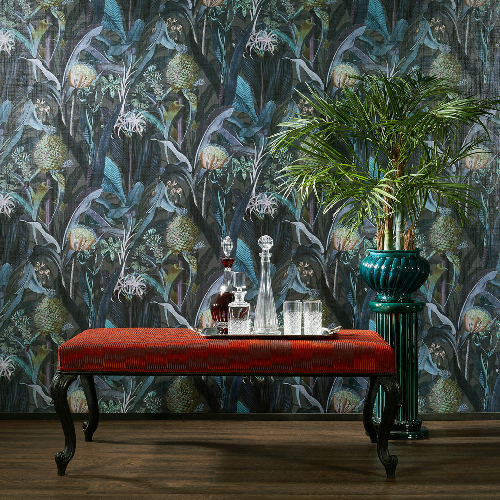Arte 'Blooming Pineapple' Wallpaper 97600 - Peacock Roomset