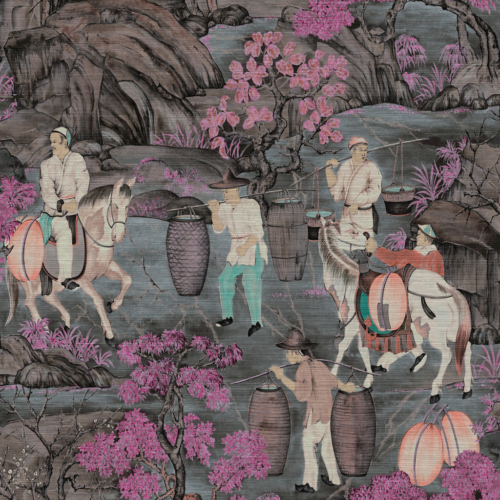 Arte 'Toile de Tibet' Wallpaper 97690 - Pink Blossom