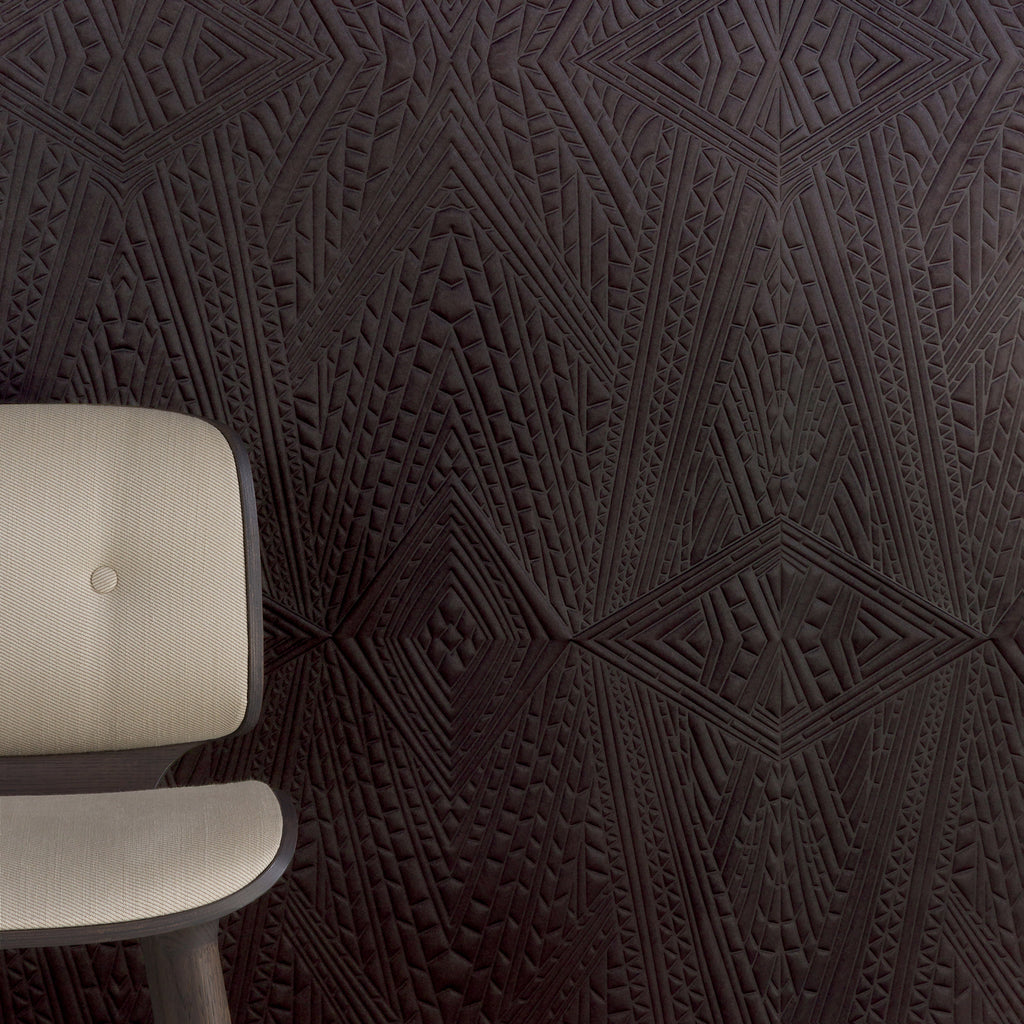 Arte x Moooi Wallcovering 'Dwarf Rhino' Wallpaper Nut Dining Chair